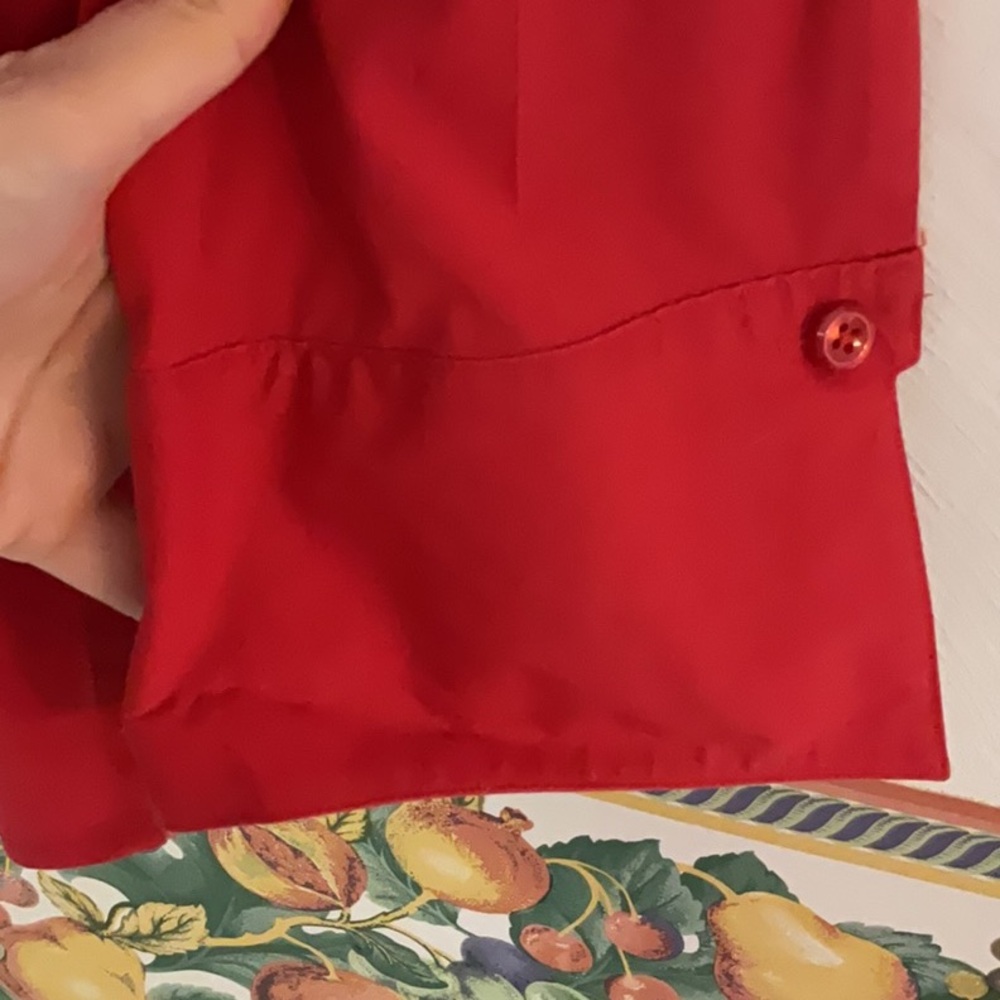 Talbots Wrinkle Resistant Stretch Button Up Shirt, Size 14, Red, Cotton - Picture 4 of 9